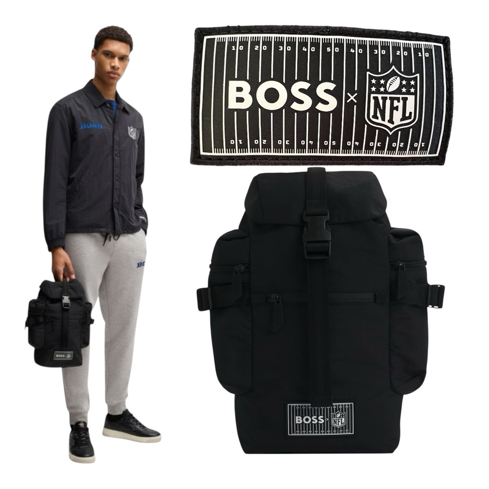 Hugo Boss X NFL Mono Sling Backpack - Limited Collab Black Travel Daypack